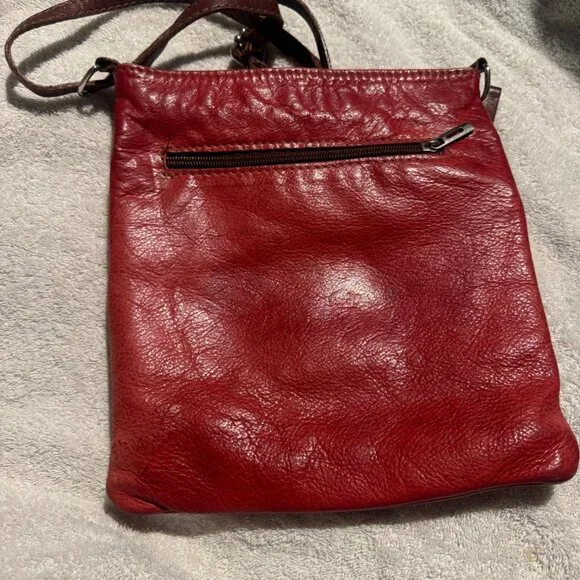 Florence leather cross body bag red brown read - Picture 6 of 15